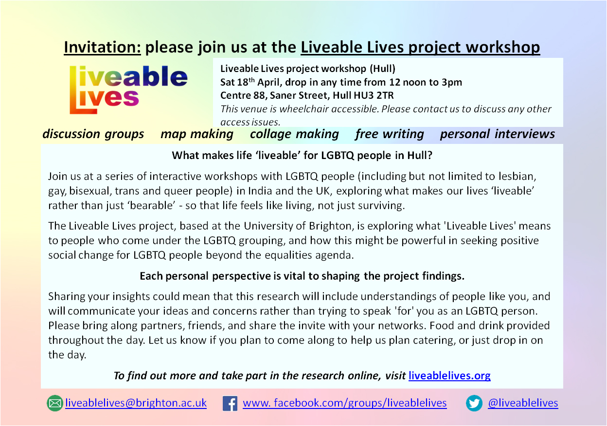 Liveable Lives project workshop (Hull)
