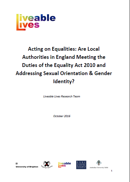 Liveable Lives publishes report on how English local councils meet legislation for LGBT people